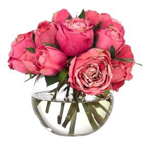 ❤️ Purple Rose Silk Arrangement in Glass Bubble